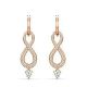 Swarovski Infinity Pierced Earrings, Rose-gold tone plated